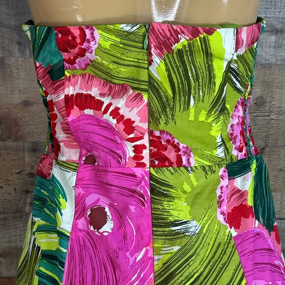 Nanette Lepore Dis Rose Tropical Floral Strapless Sheath Dress Size 10 - Picture 7 of 12